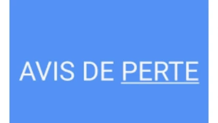 AVIS DE PERTE