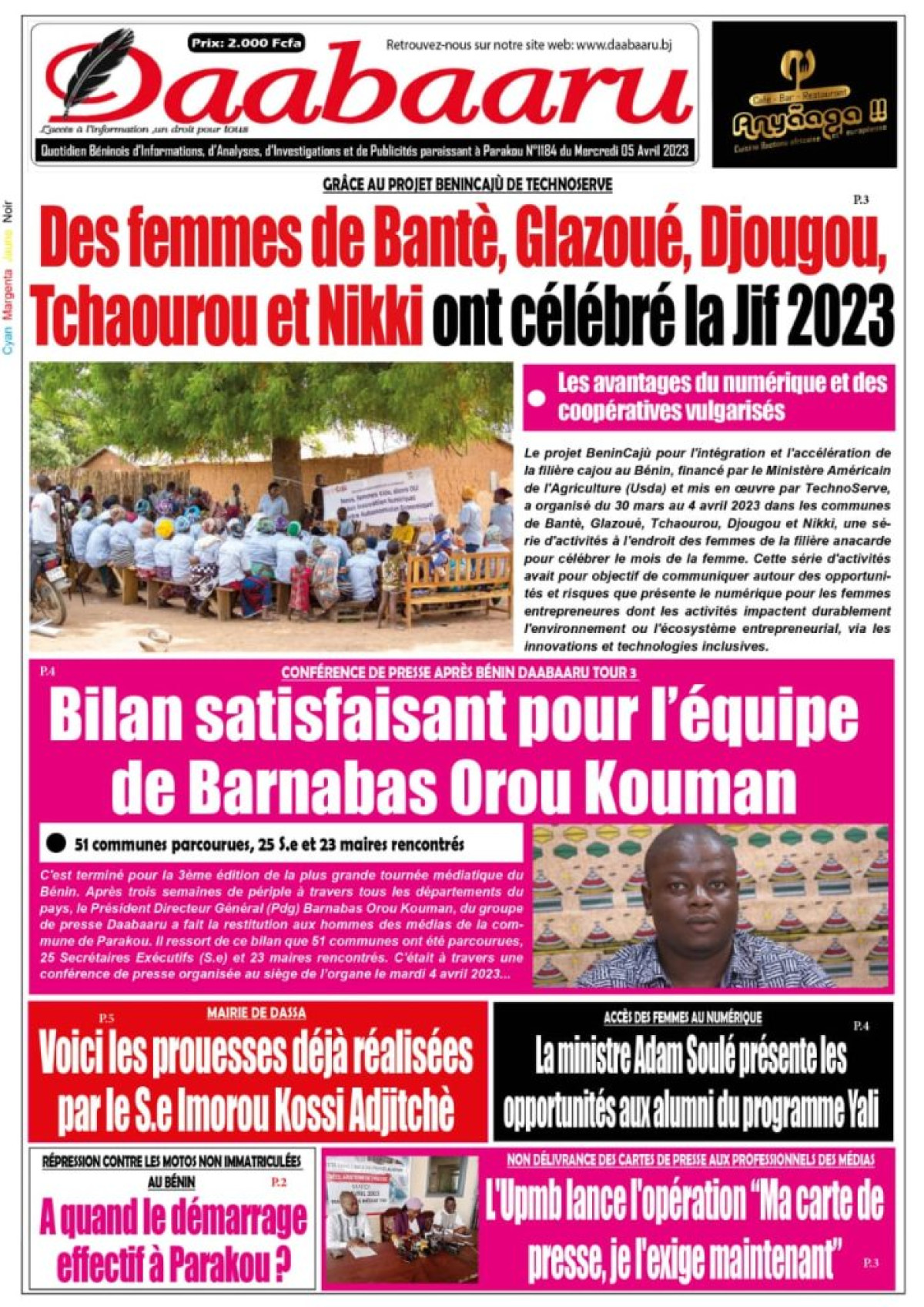 UNE DU MERCREDI 5 AVRIL 2023