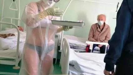 RUSSIE/POUR AVOIR TRAVAILLÉ AVEC UNE BLOUSE TRANSPARENTE, : Une infirmière sanctionnée