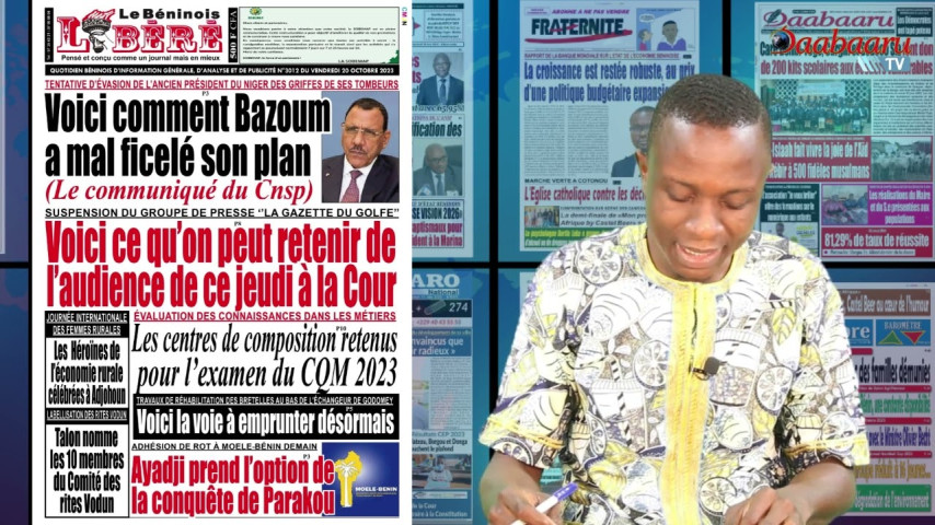 Revue des titres de ce vendredi 20 octobre 2023 sur Daabaaru TV