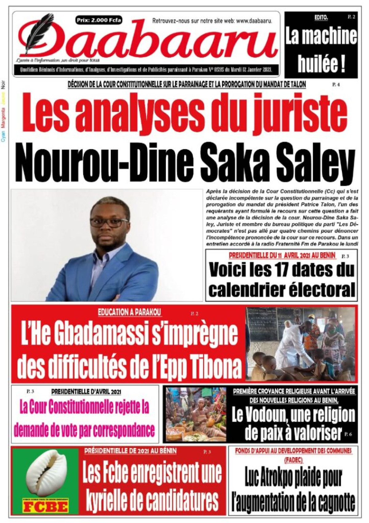 Parution du mardi 12 janvier 2020