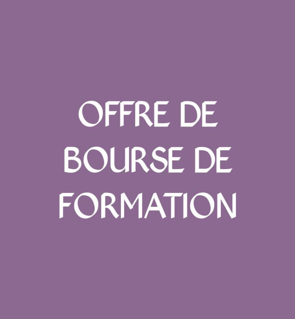 OFFRE DE BOURSE DE FORMATION