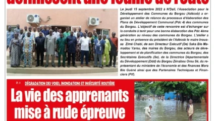 UNE DU VENDREDI 16 SEPTEMBRE 2022