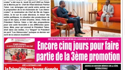 UNE DU MARDI 25 AVRIL 2023