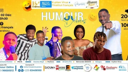 SPECTACLE HUMOUR DÉLIRE À L&rsquo;INSTITUT FRANÇAIS DE PARAKOU : Rendez-vous ce vendredi 2 décembre à 20h30mn
