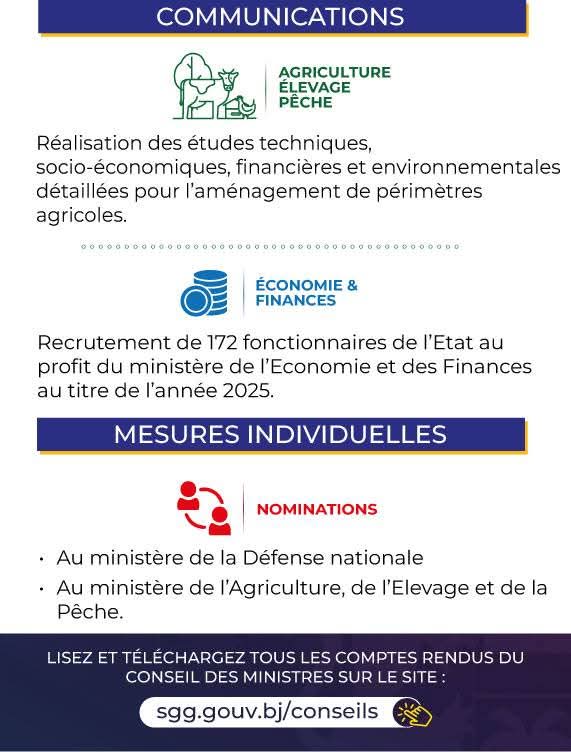 Conseil des ministres du 22 janvier 2025: voici les décisions