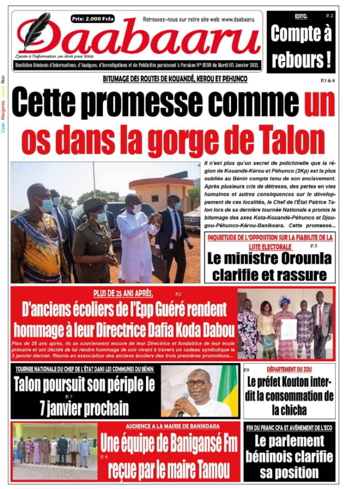 Parution du mardi 05 janvier 2020