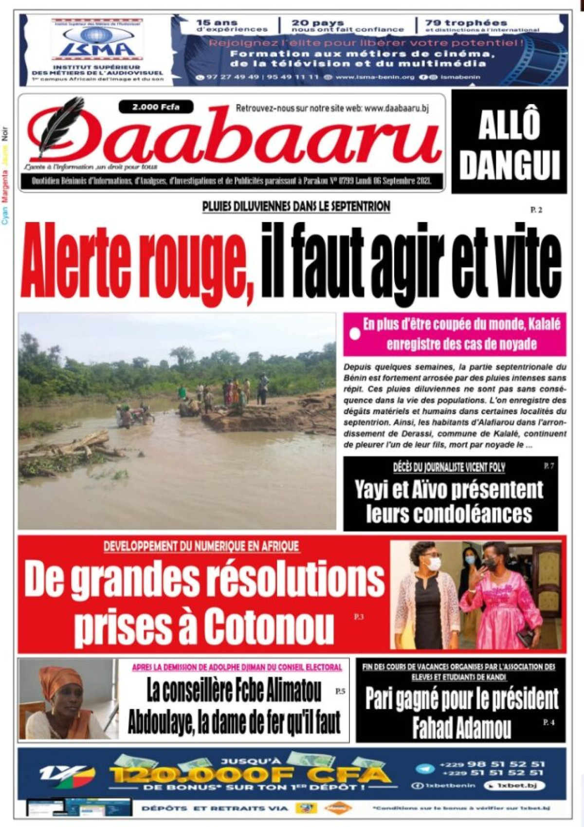 Parution du lundi 06 septembre 2021