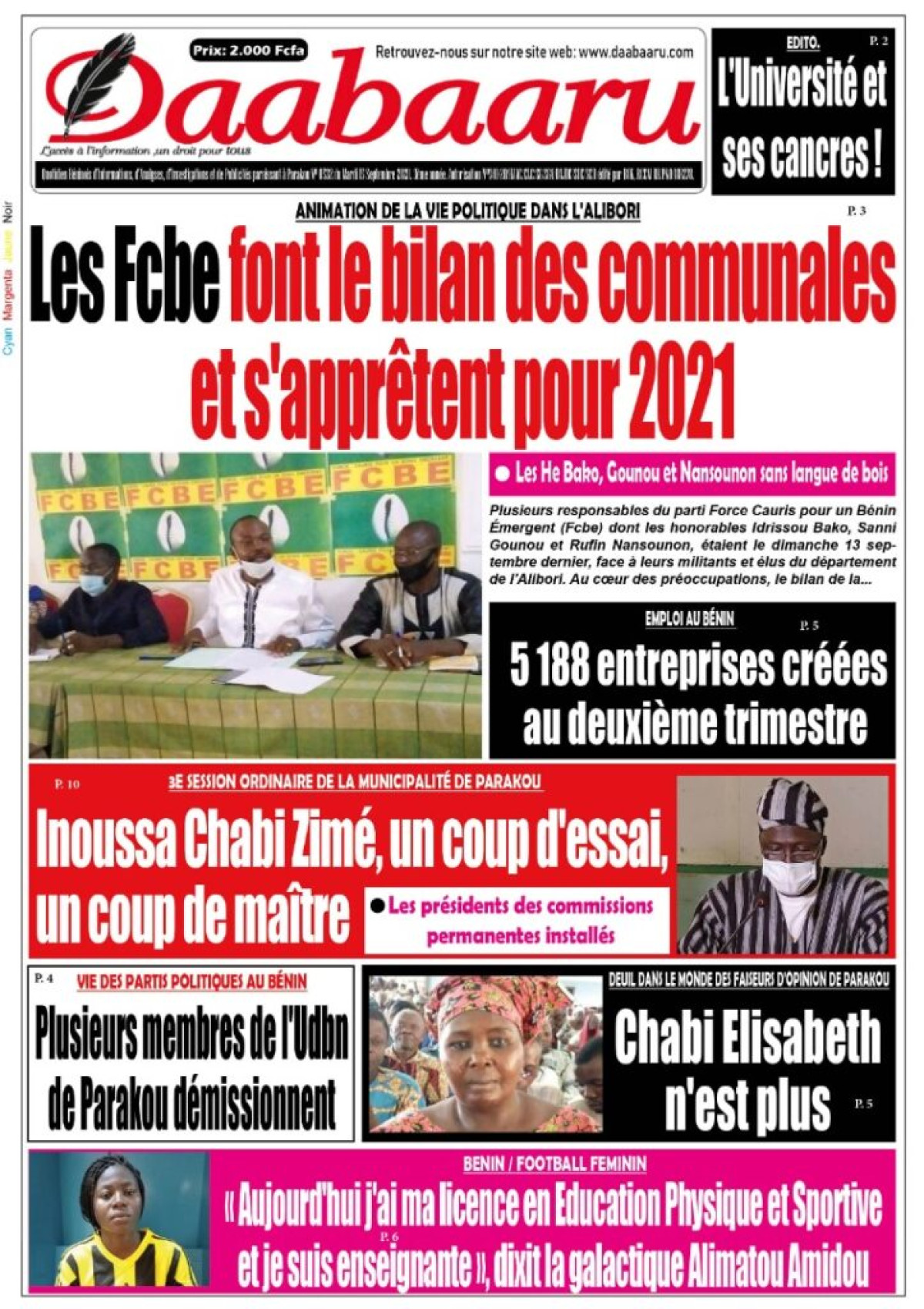 Parution du mardi 15 septembre 2020