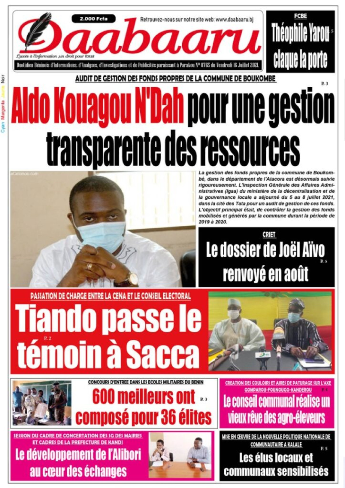 Parution du vendredi 16 juillet 2021