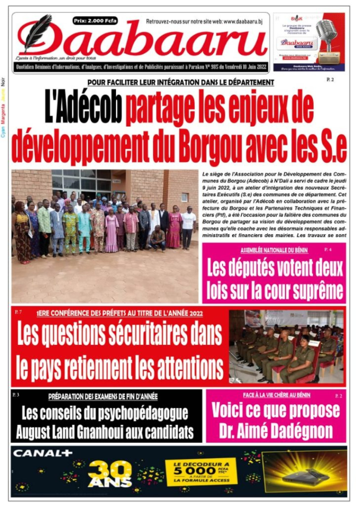 UNE DU VENDREDI 10 JUIN 2022