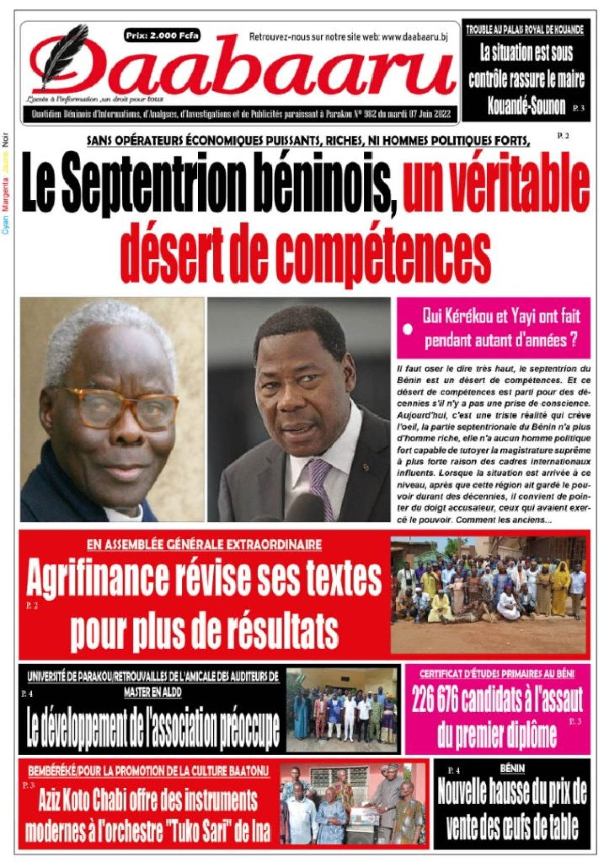 UNE DU MARDI 7 JUIN 2022