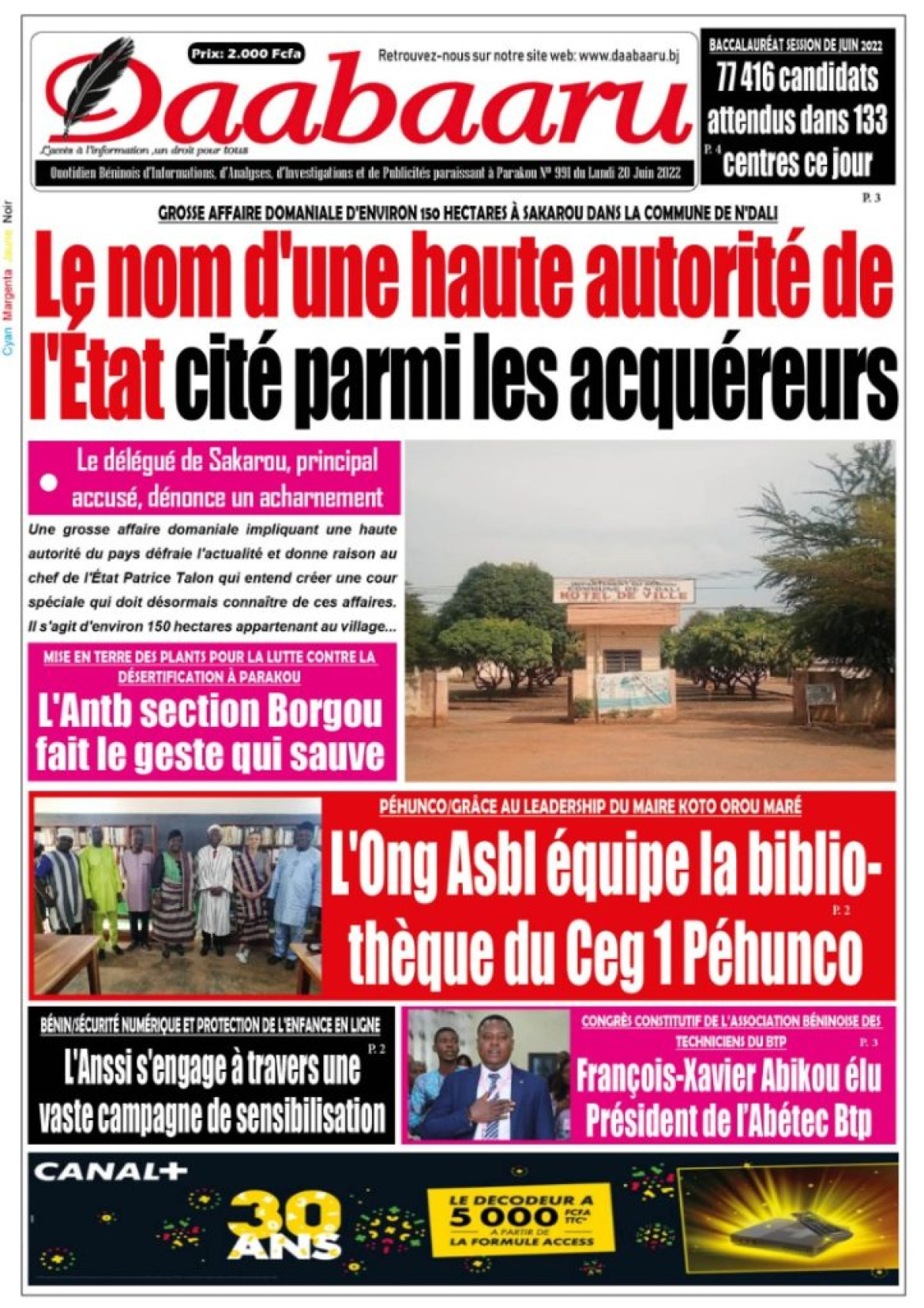 UNE DU LUNDI 20 JUIN 2022