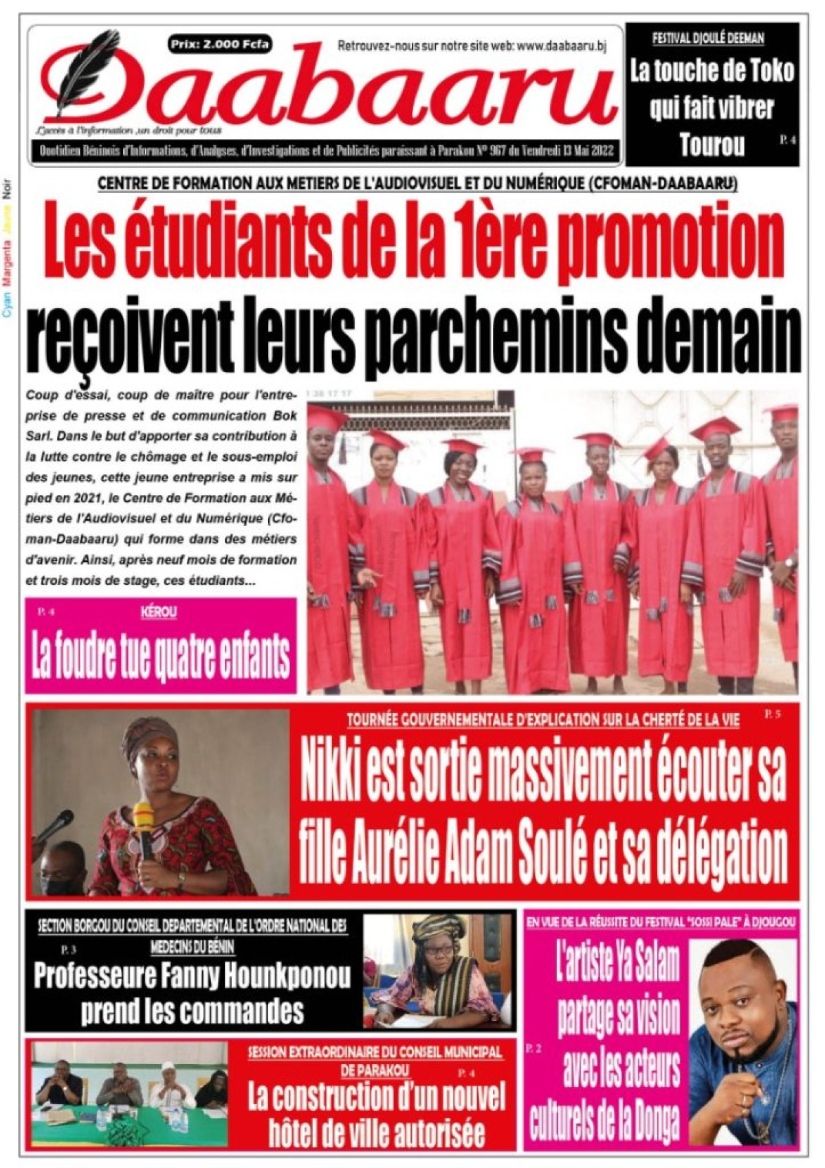 UNE DU VENDREDI 13 MAI 2022