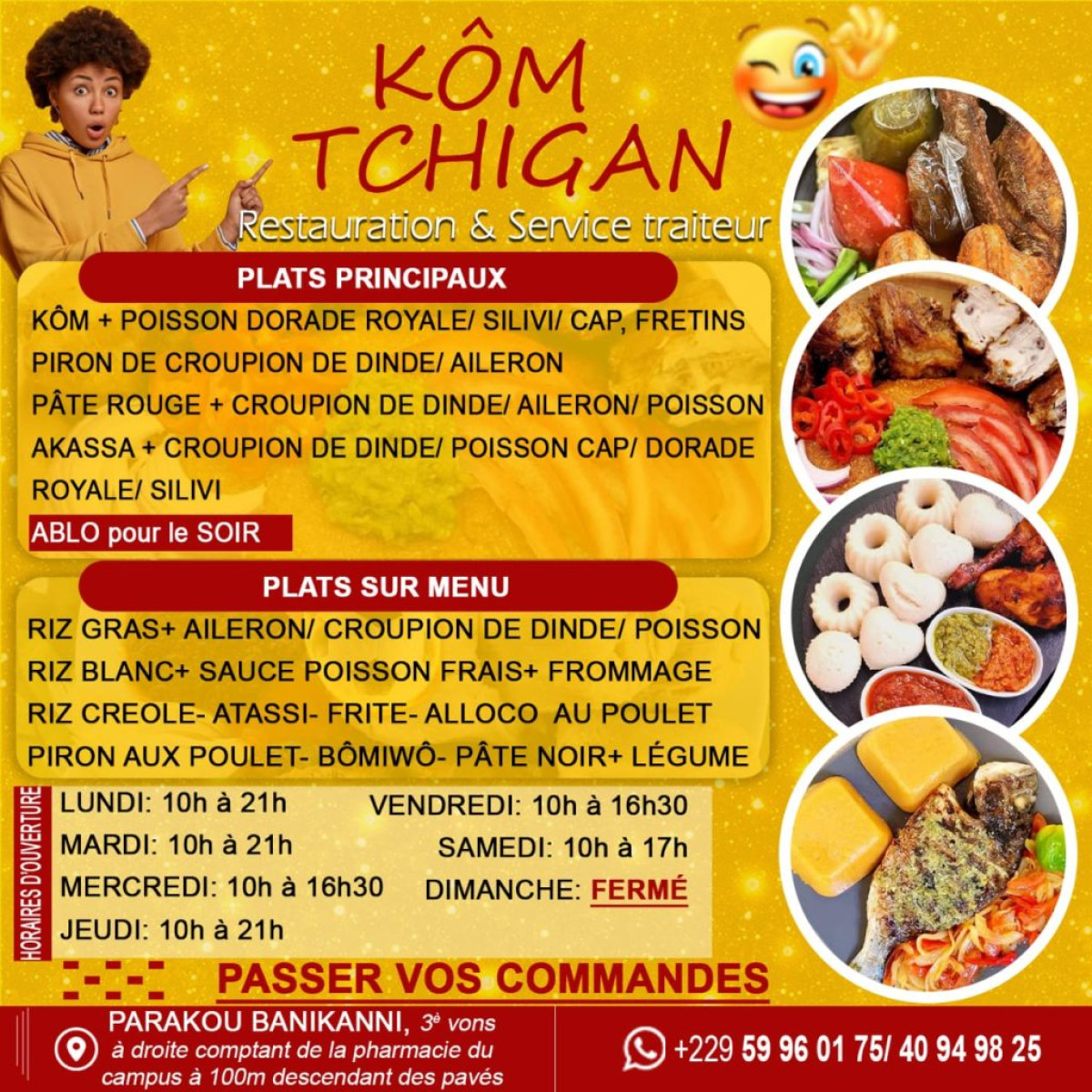 PARAKOU :  Dégustez de bons plats au restaurant « Kôm Tchigan »