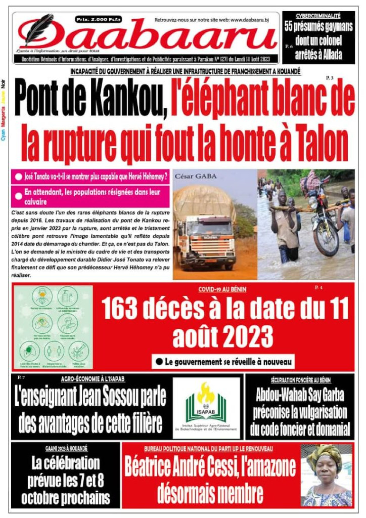 UNE DU LUNDI 14 AOÛT 2023