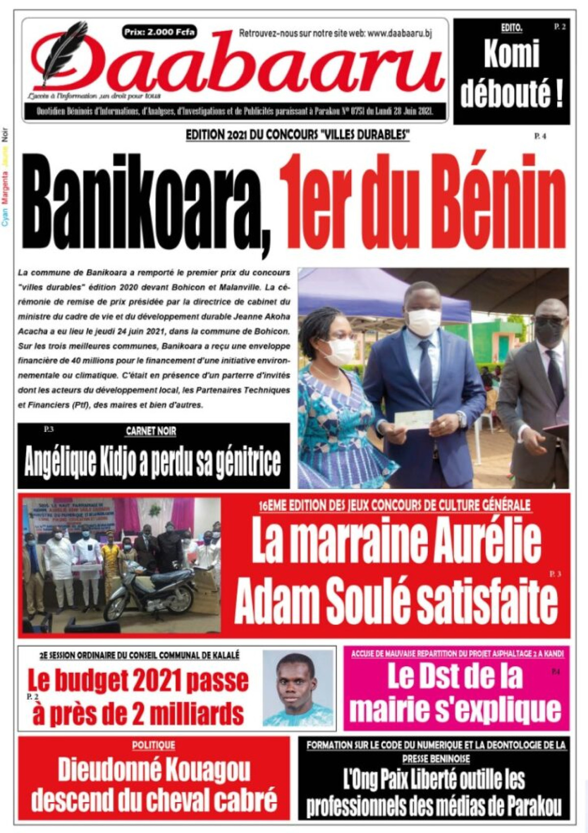 Parution du lundi 28 juin 2021