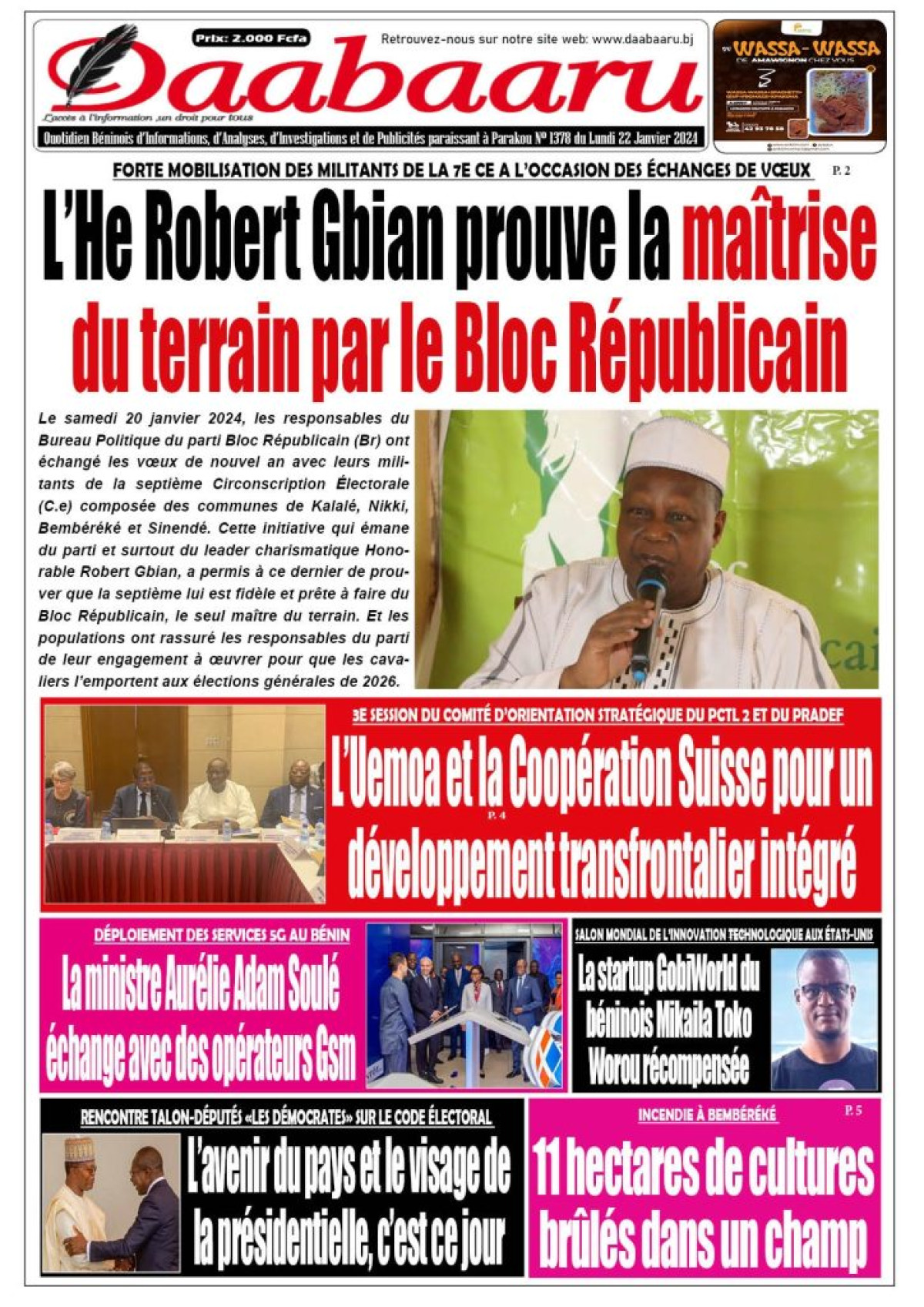 Parution du lundi 22 janvier 2024