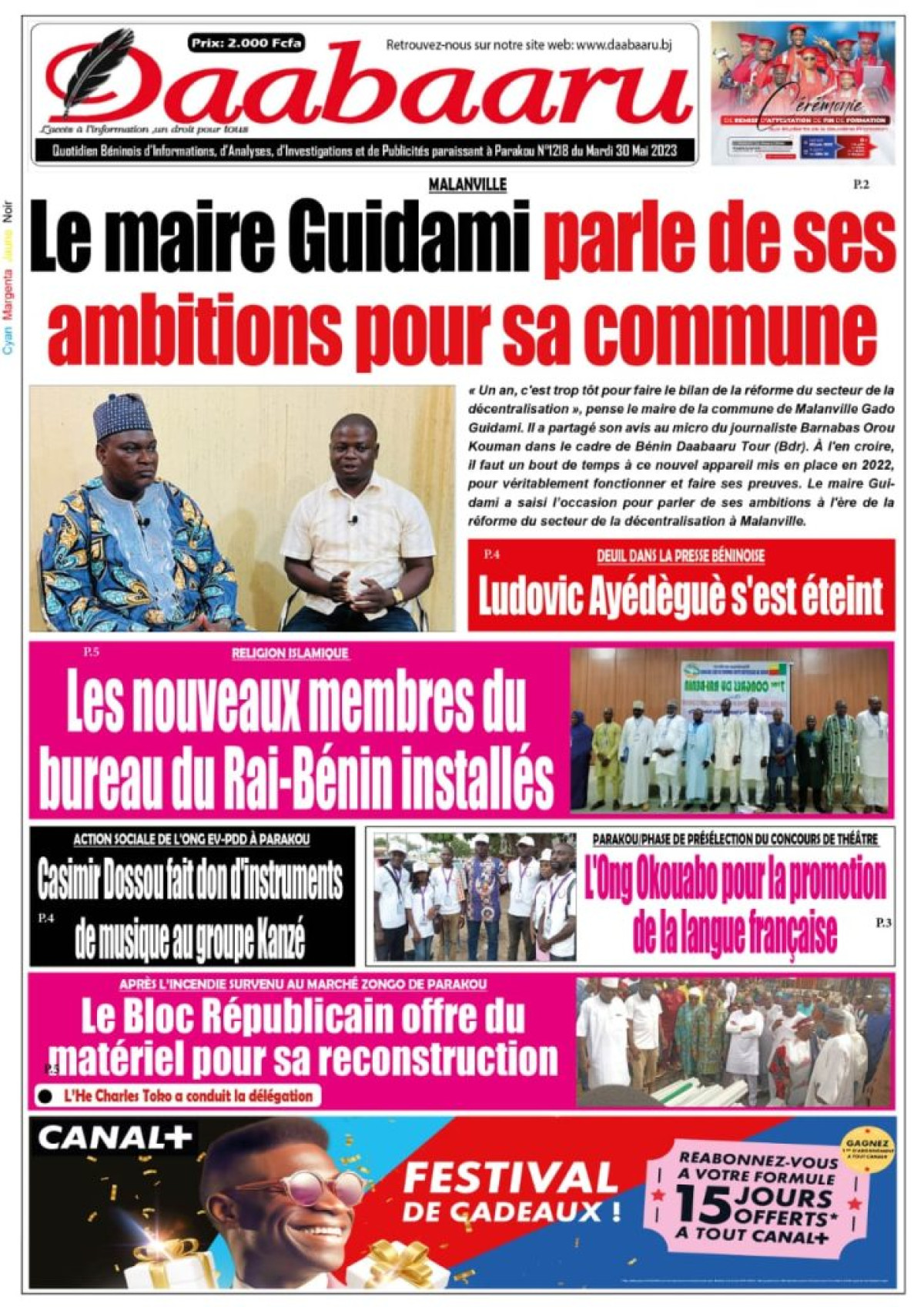 UNE DU MARDI 30 MAI 2023