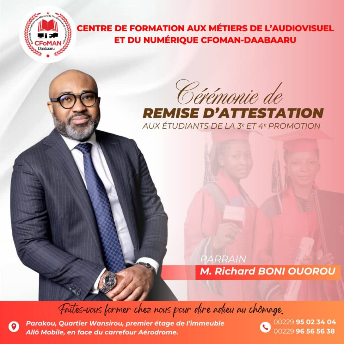 Parakou/cfoman-daabaaru: deux promotions reçoivent leurs parchemins samedi prochain