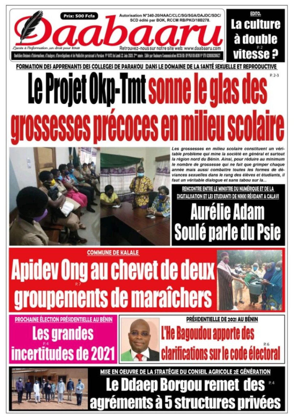 Parution du lundi 22 juin 2020