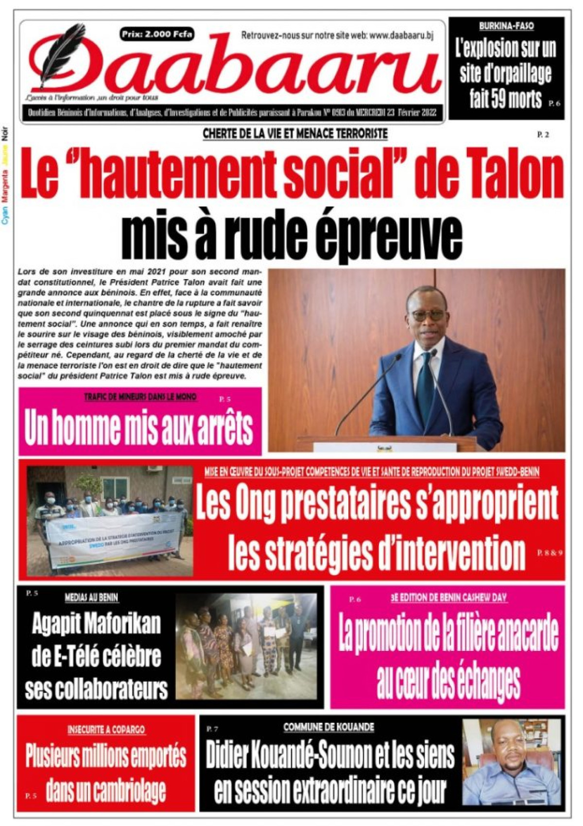 UNE DU MERCREDI 23 FÉVRIER 2022