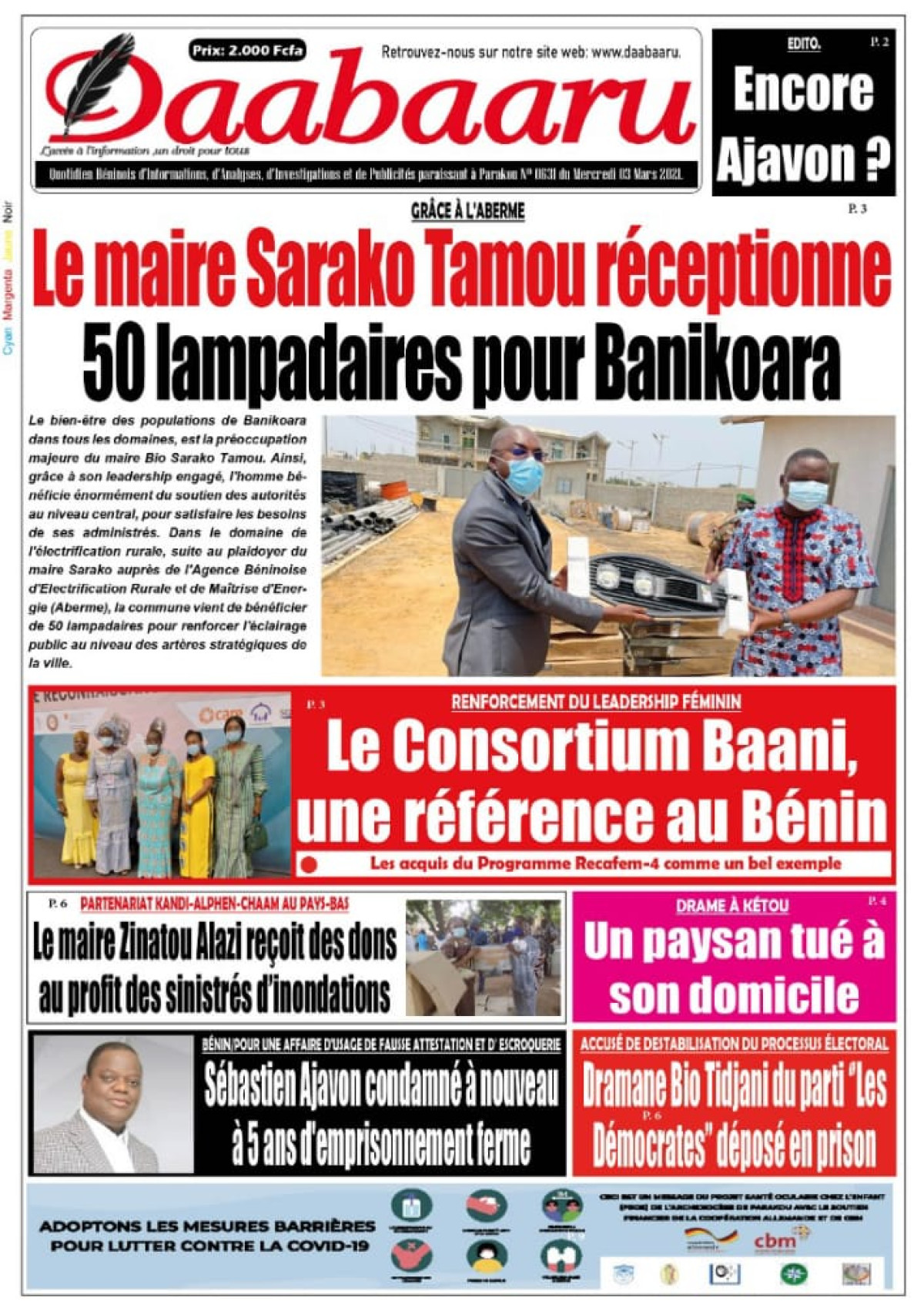 Parution  du mercredi 03 mars 2021