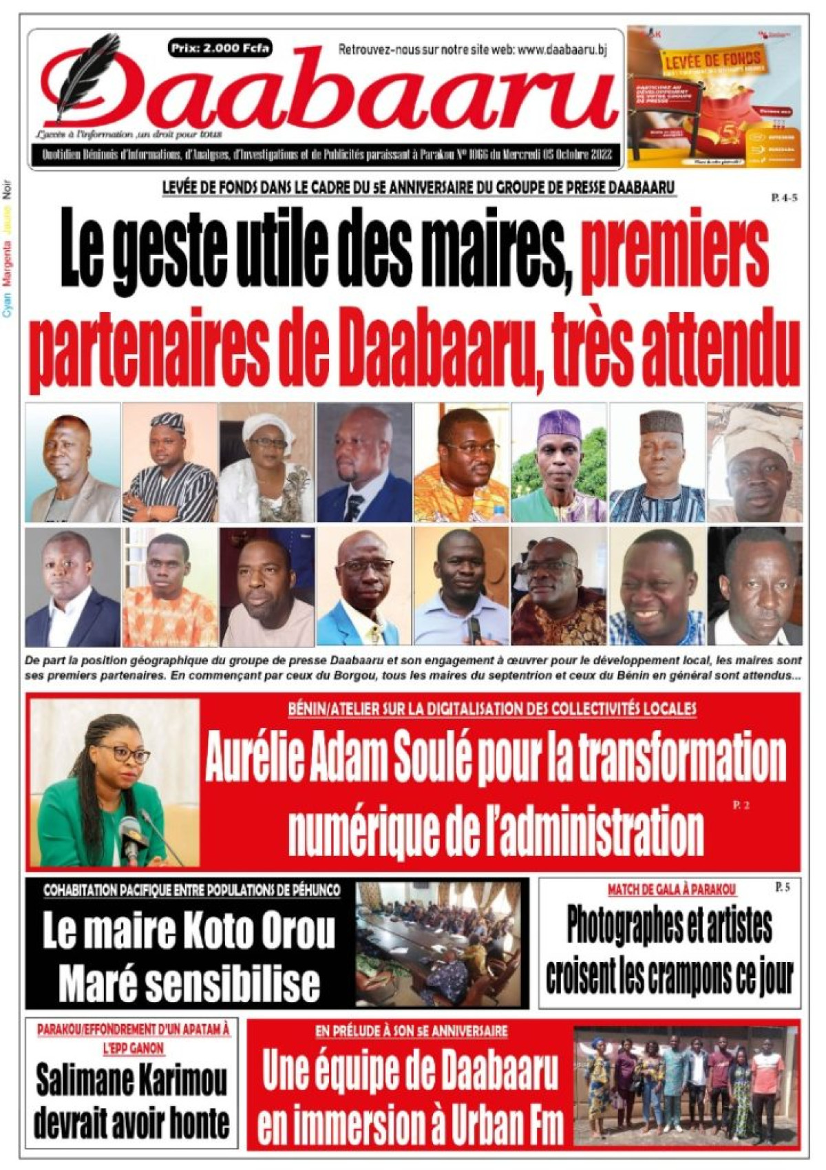 UNE DU MERCREDI 5 OCTOBRE 2022