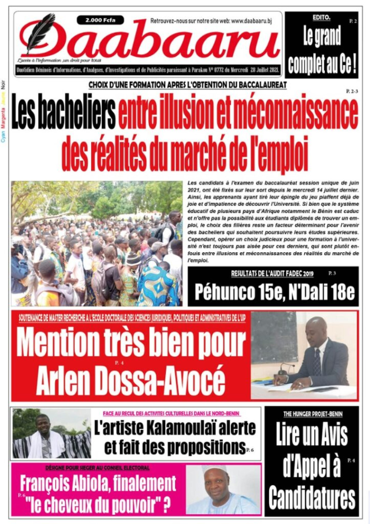 Parution du mercredi 28 juillet 2021