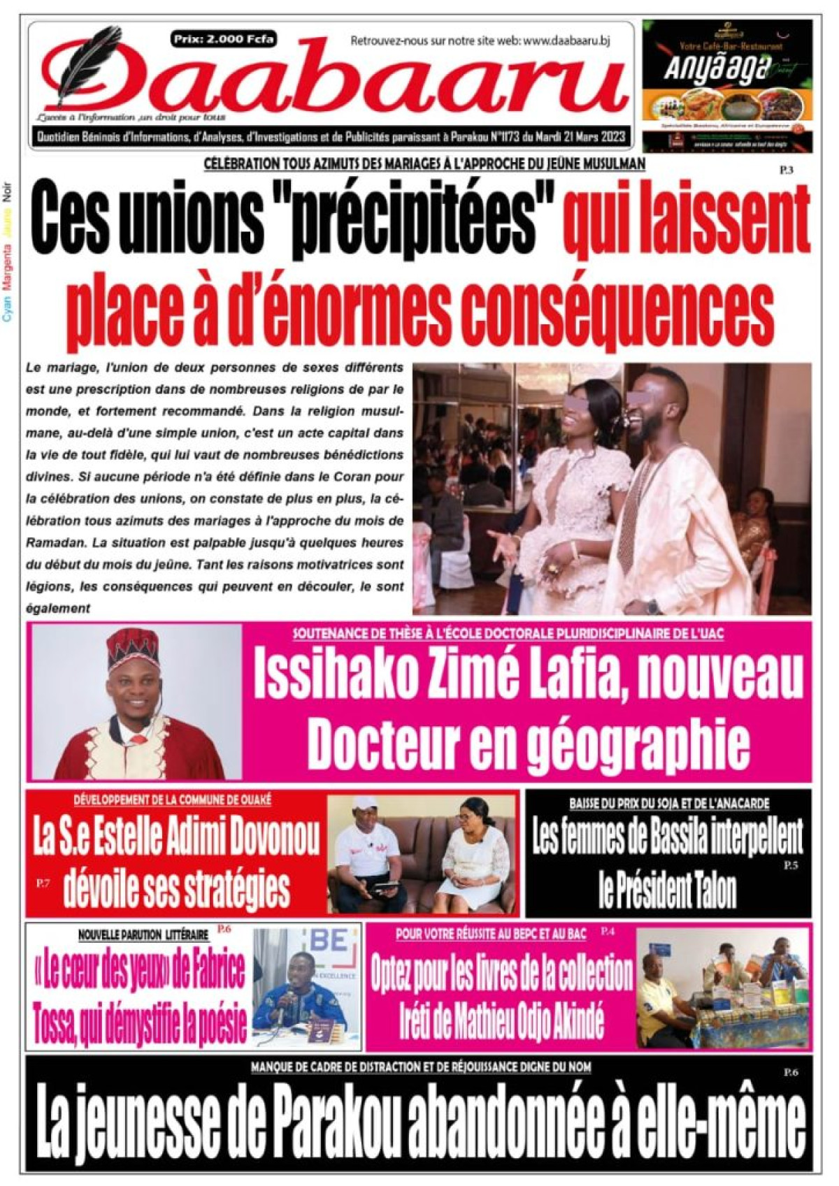 UNE DU MARDI 21 MARS 2023