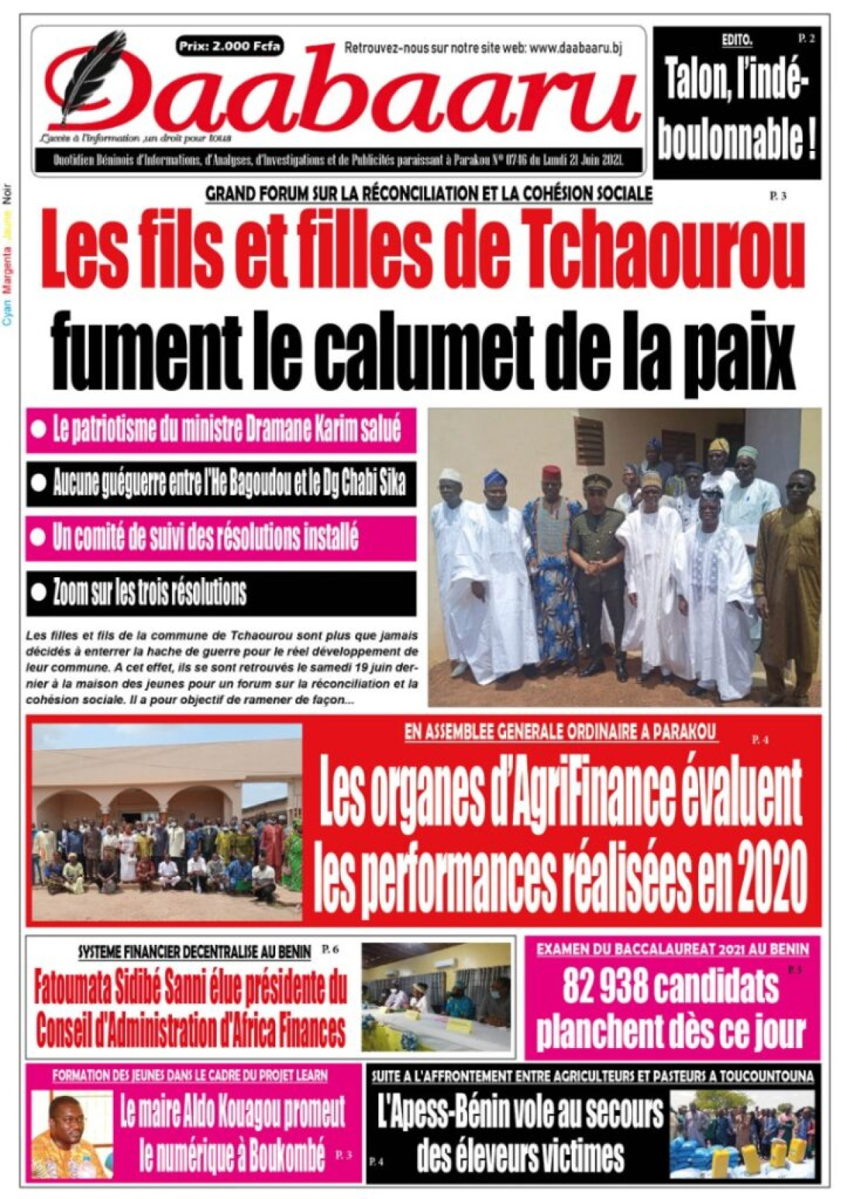 Parution du lundi 21 juin 2021