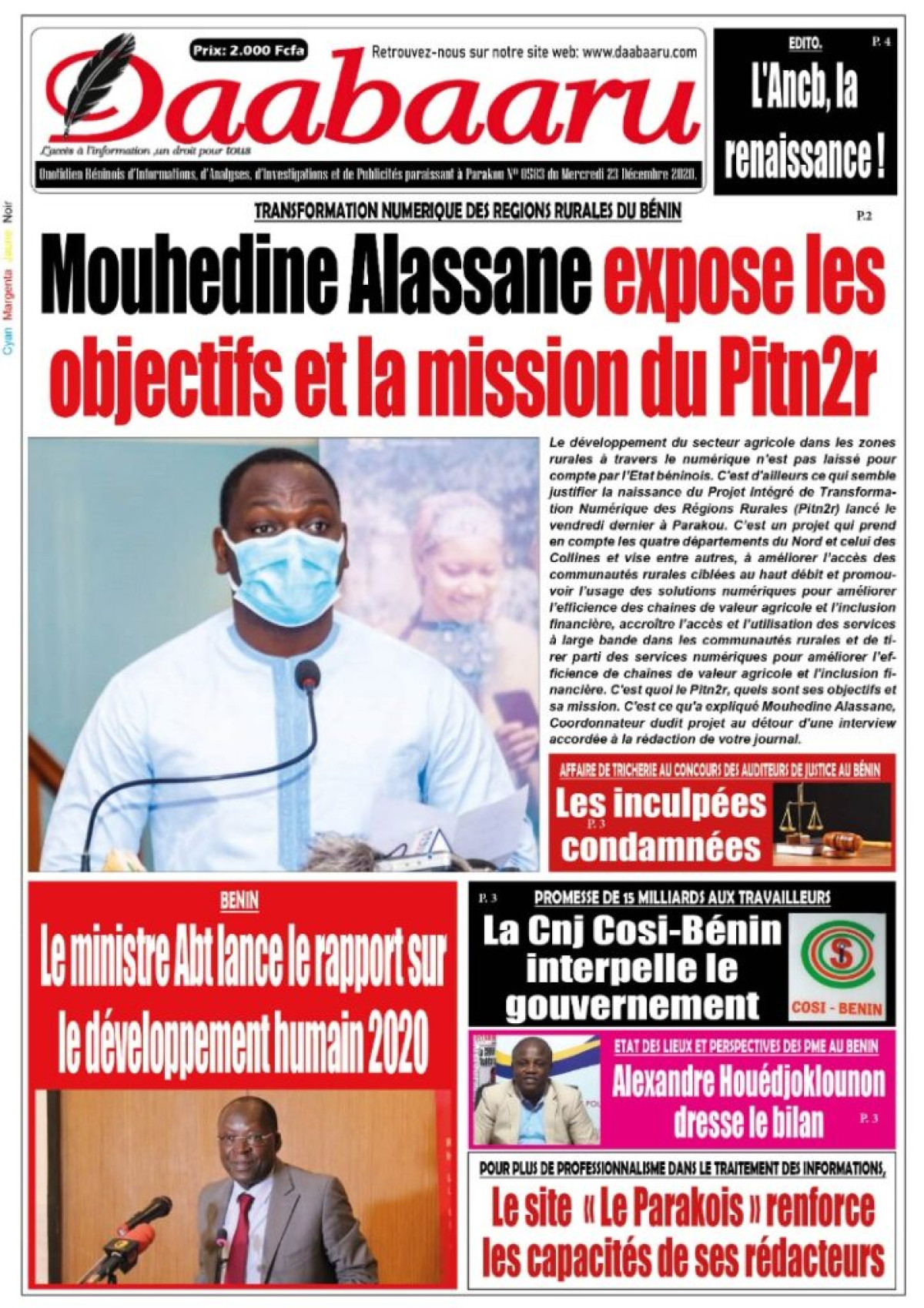 Parution du mercredi 23 décembre 2020