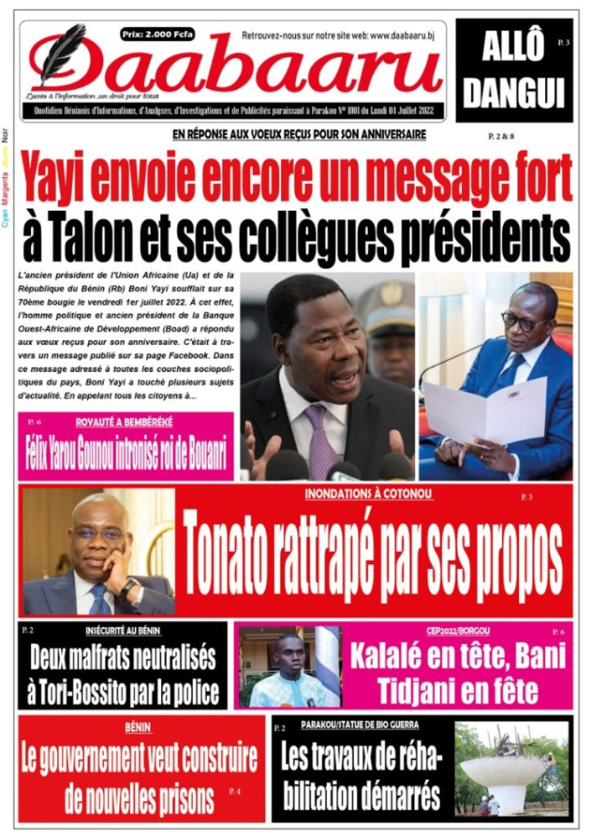 UNE DU LUNDI 4 JUILLET 2022