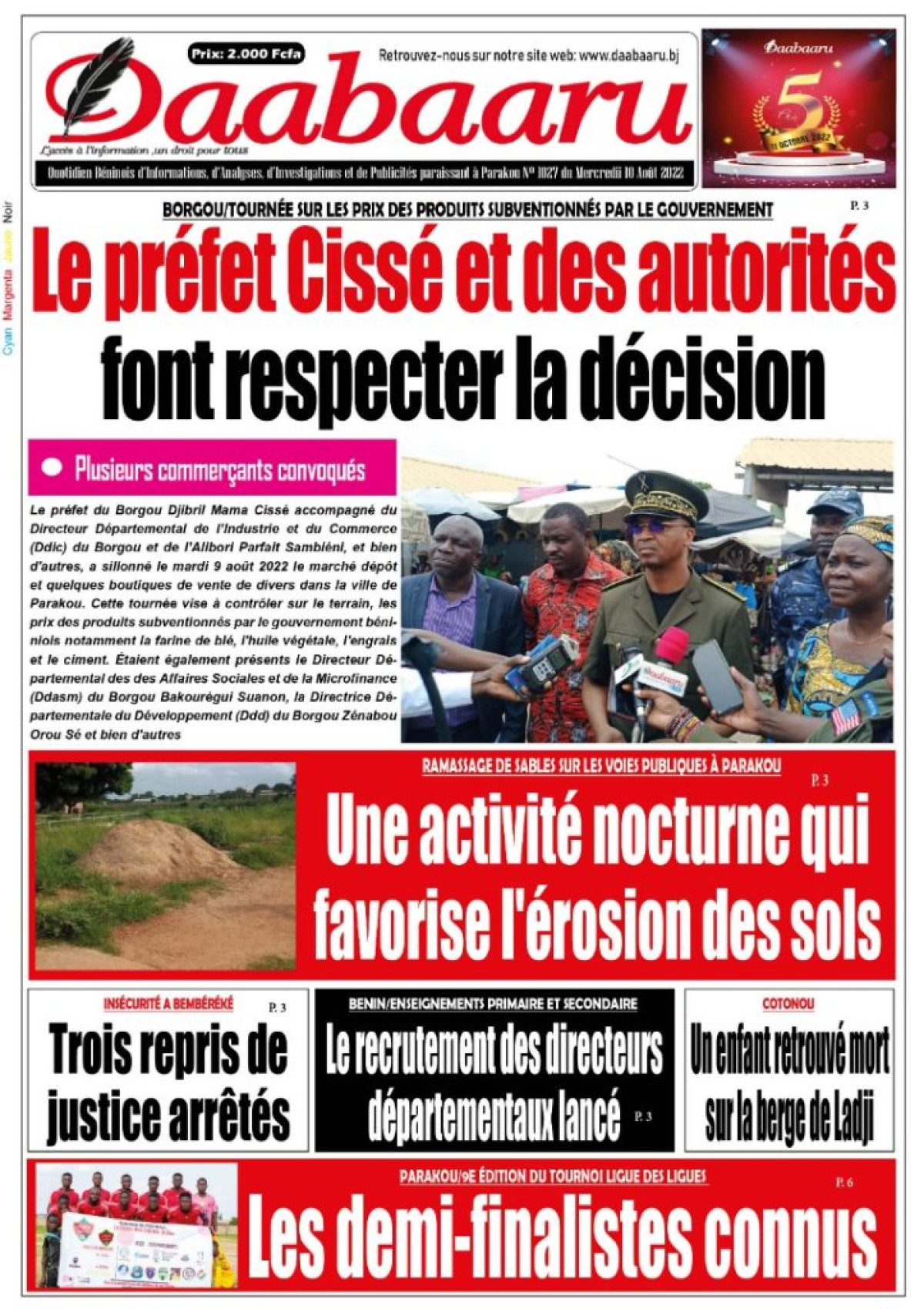 UNE DU MERCREDI 10 AOÛT 2022