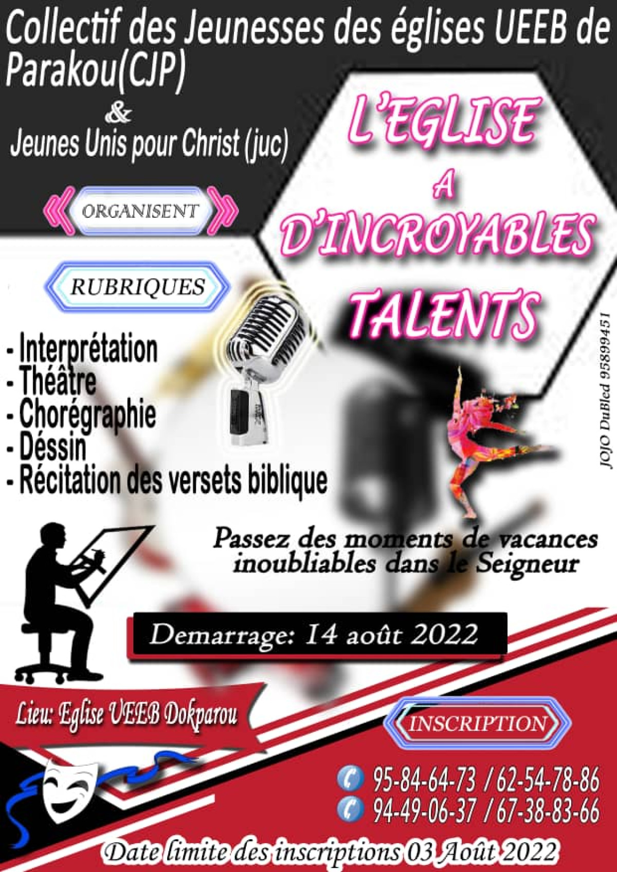 PARAKOU/POUR DES MOMENTS DE VACANCES EN CHRIST : La compétition “L&rsquo;église a d&rsquo;incroyables talents” lancée le 14 prochain