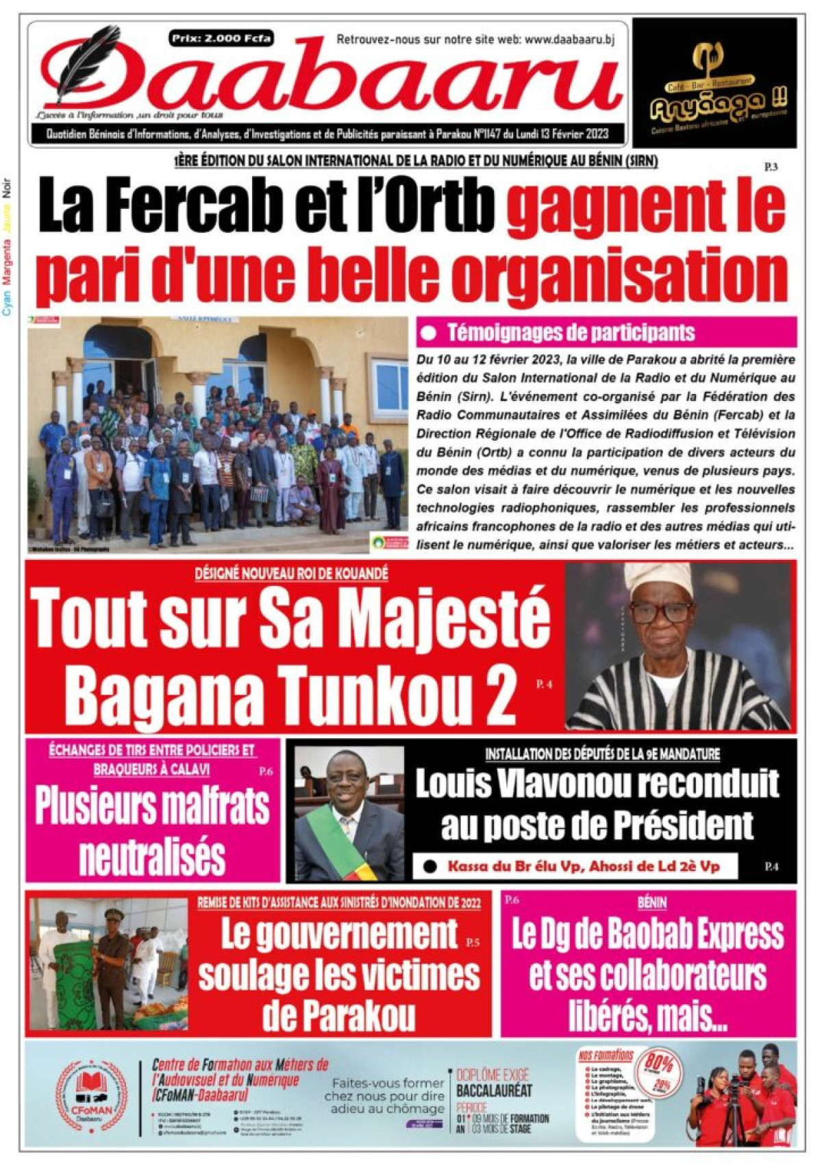 UNE DU LUNDI 13 FÉVRIER 2023