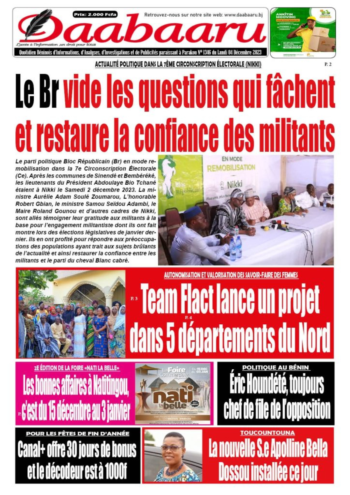 Parution du lundi 04 décembre 2023