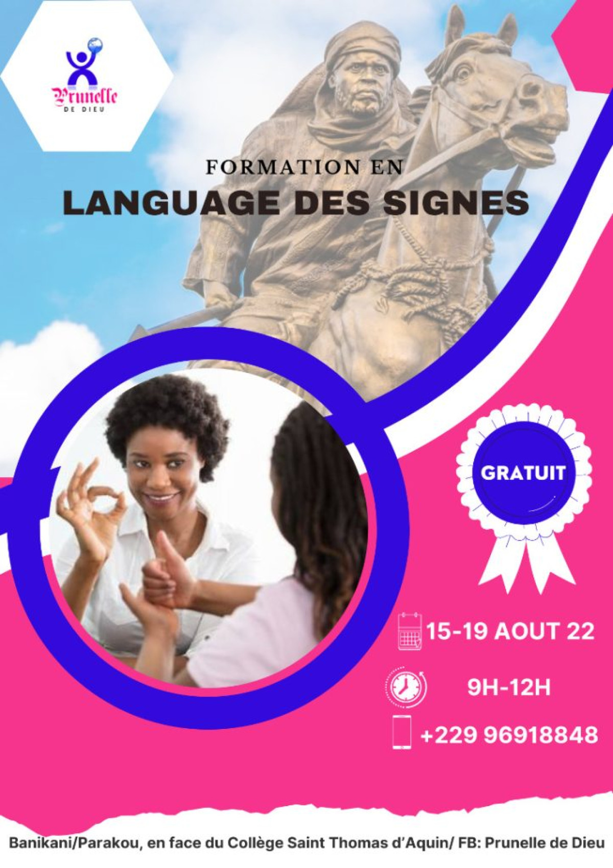 PARAKOU : Le centre « Prunelle de Dieu » lance une formation en langue de signes . Faites-vous former pour corriger une injustice sociale