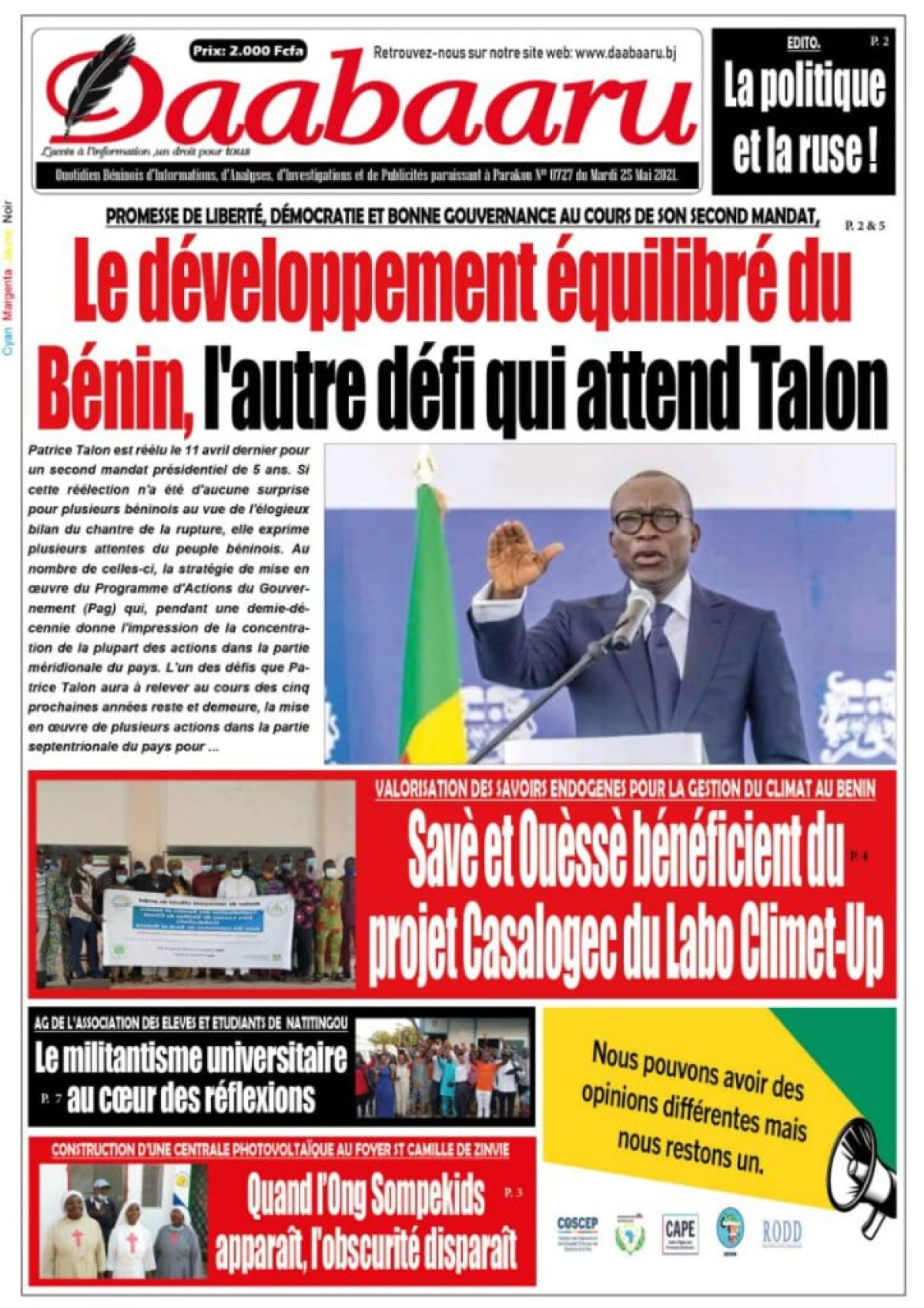 Parution du mardi 25 mai 2021