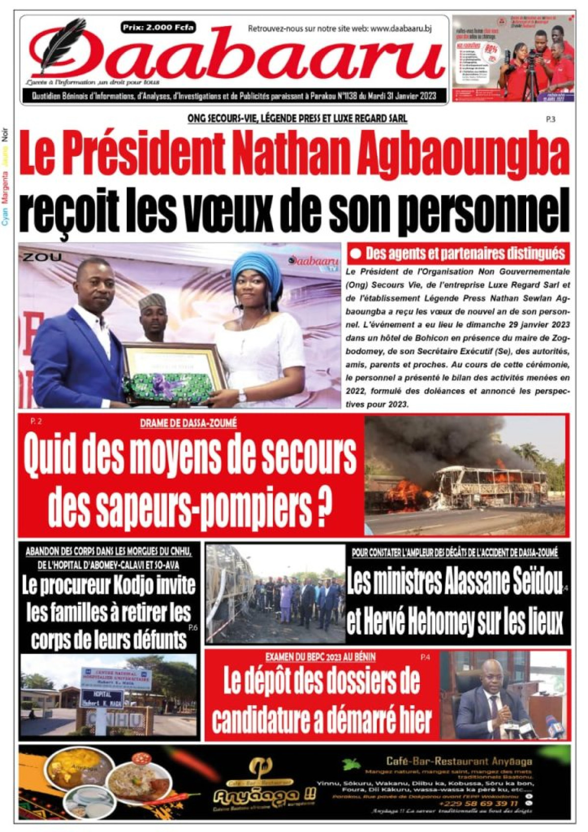 UNE DU MARDI 31 JANVIER 2023