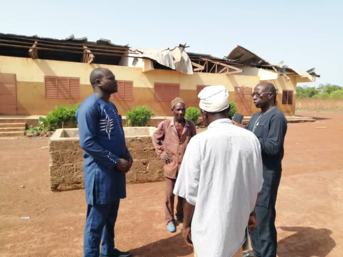 PÉHUNCO/MODULE DE CLASSES DÉCOIFFÉ PAR LA PLUIE : La reprise est incertaine à l’Epp Gbéba . Le maire Orou Maré lance un Sos