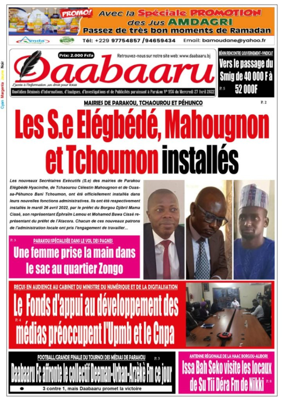 UNE DU MERCREDI 27 AVRIL 2022