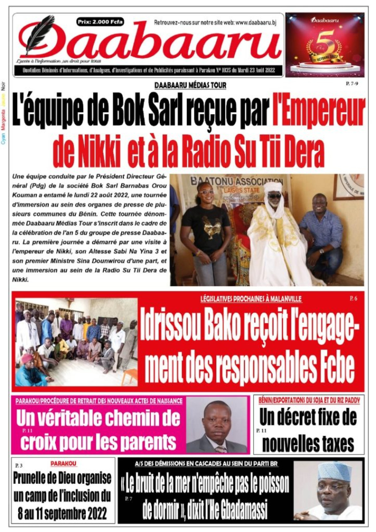 UNE DU MARDI 23 AOÛT 2022