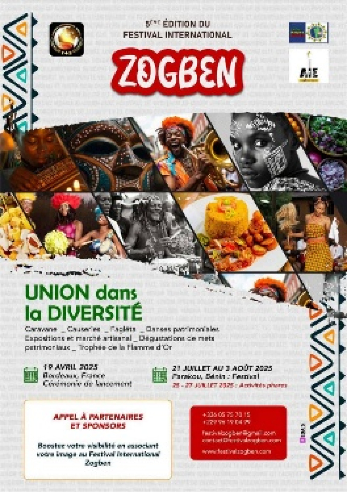 5ème édition du festival international Zogben à Parakou: devenez partenaire d&rsquo;un méga festival, signe de l&rsquo;unité dans la diversité 