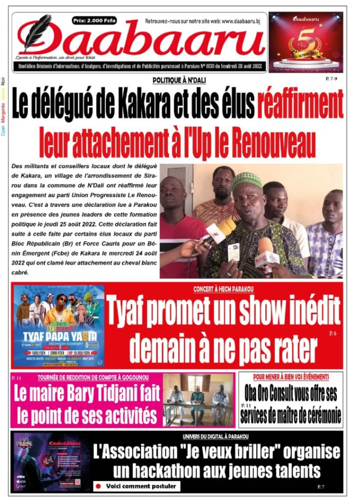 UNE DU VENDREDI 26 AOÛT 2022