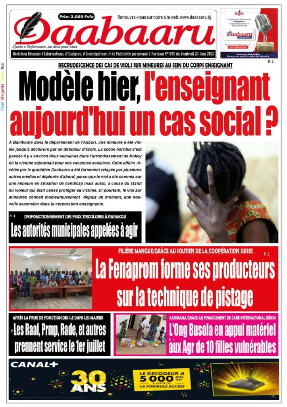 UNE DU VENDREDI 24 JUIN 2022