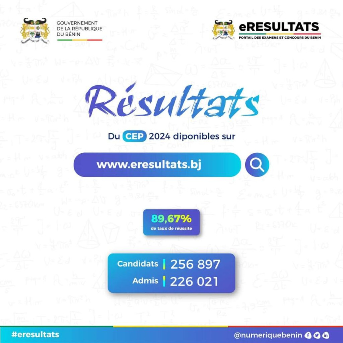 RÉSULTATS CEP 2024 AU BÉNIN  : 89,67 % des candidats sont admis  . La magie de la reine du numérique Aurélie Adam Soulé pour consulter les résultats