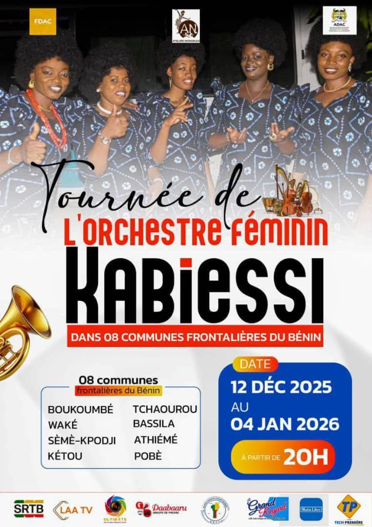 À travers des prestations artistiques dans huit communes frontalières du Bénin: l'orchestre féminin Kabiessi entame sa tournée ce jour