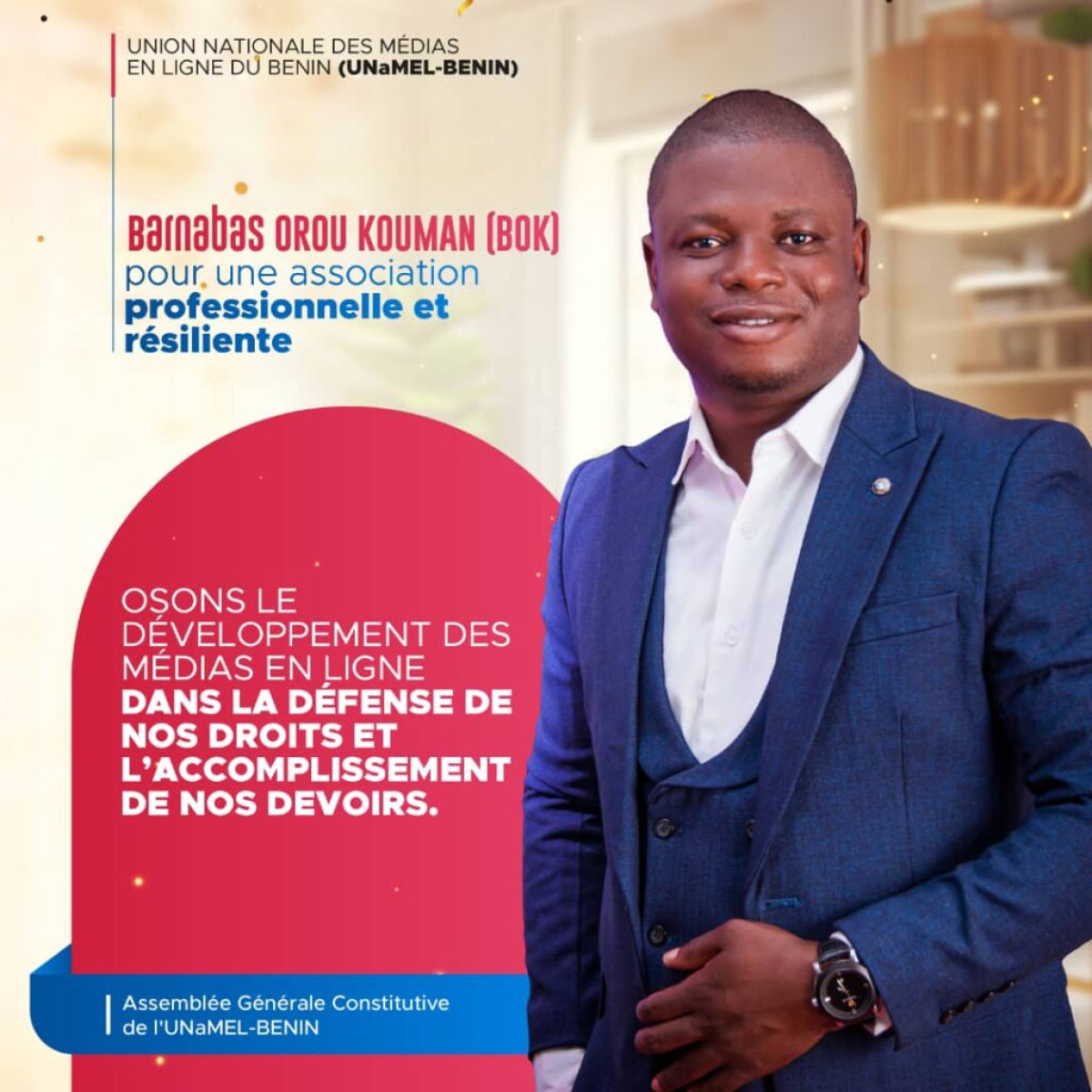 ÉLU PRÉSIDENT DE L&rsquo;UNAMEL-BÉNIN :  Ce que prévoit Barnabas Orou Kouman pour la professionnalisation des médias en ligne 