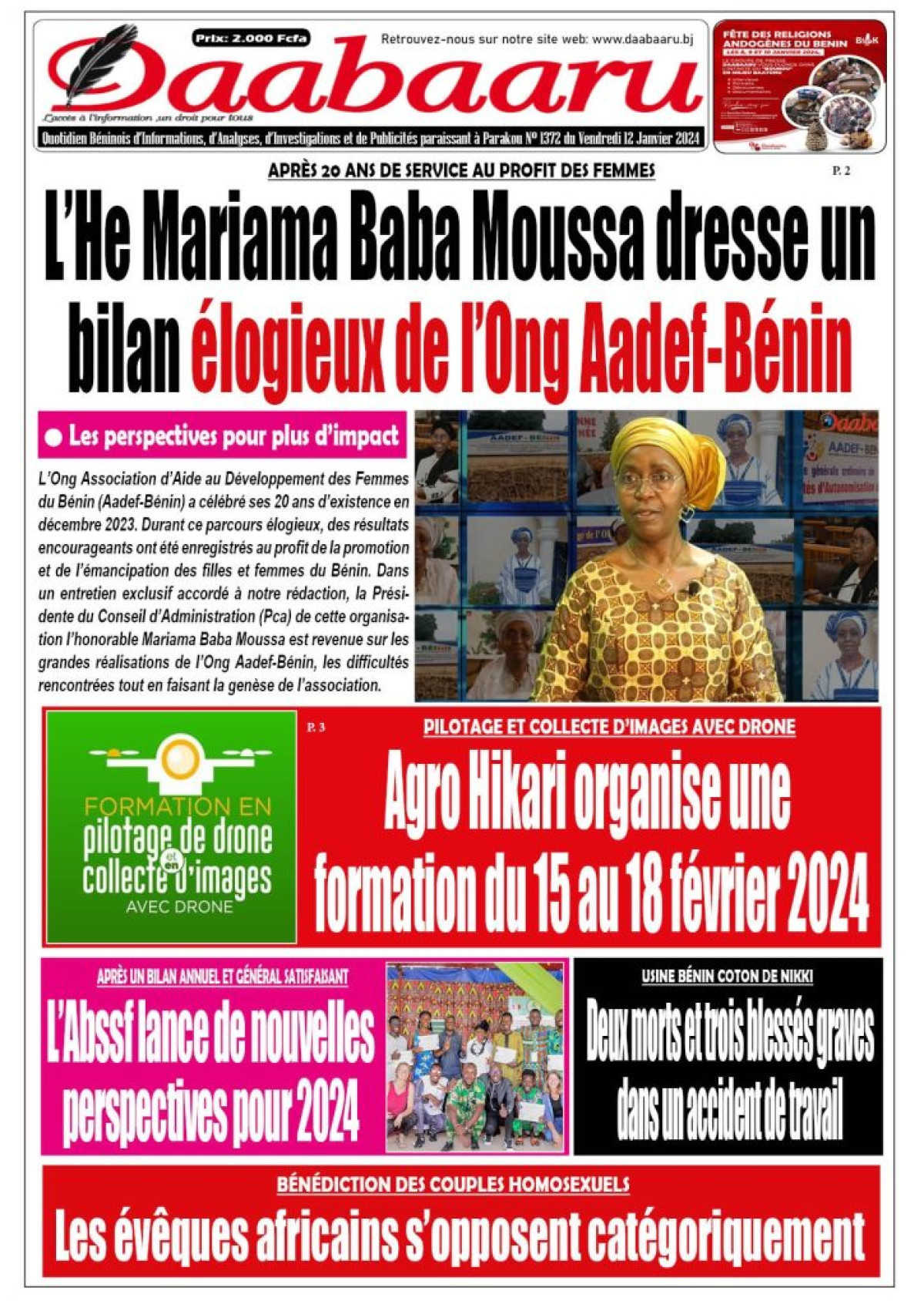 Parution du vendredi 12janvier 2024